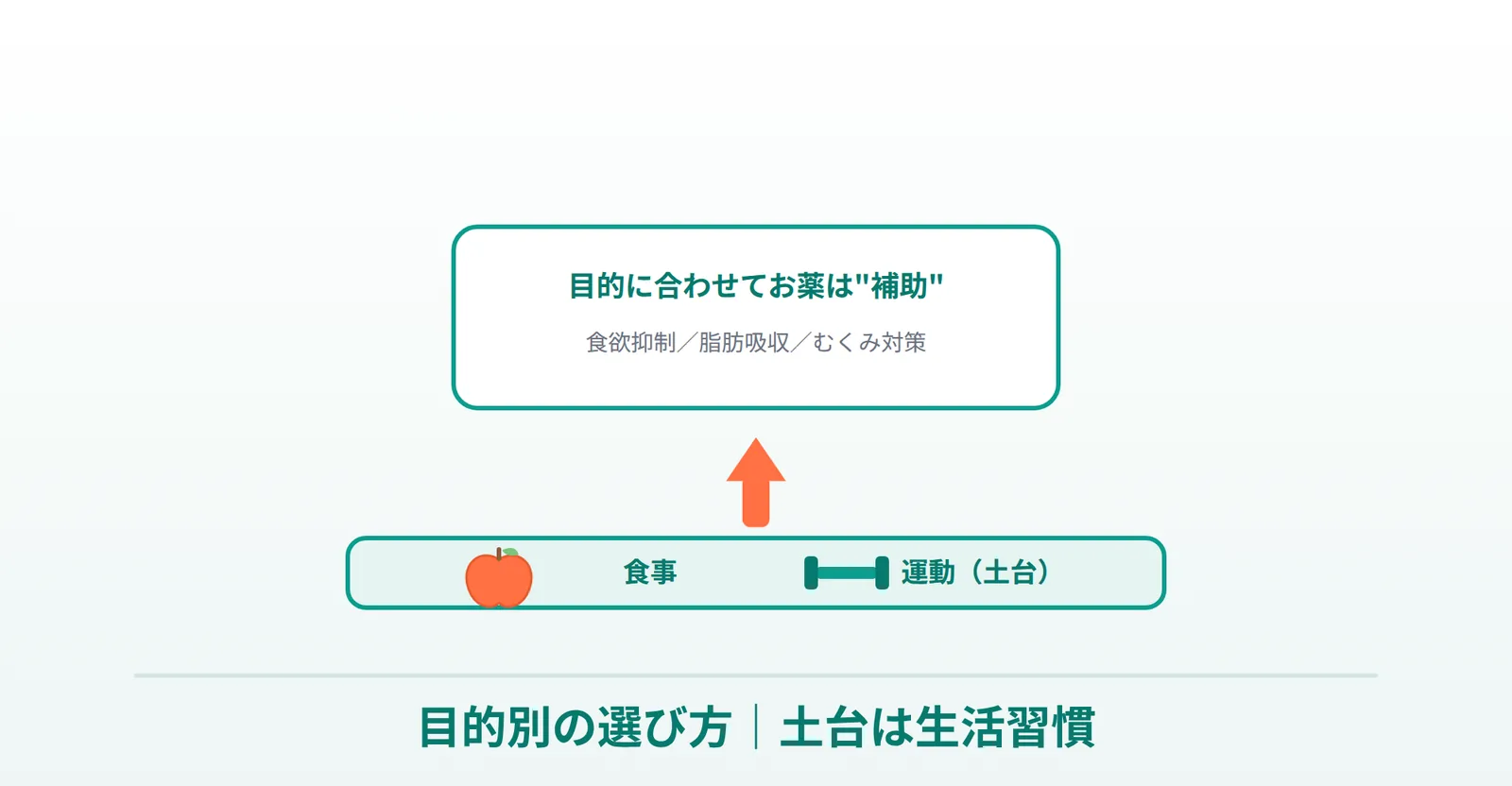 ダイエットの目的別の選び方を説明する画像
