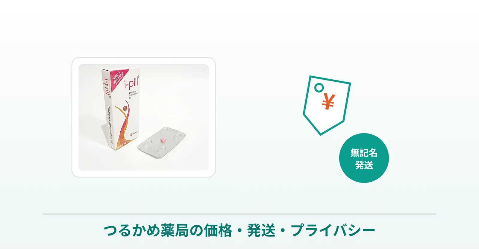 アイピル通販のつるかめ薬局の価格・無記名発送を商品写真で表した画像