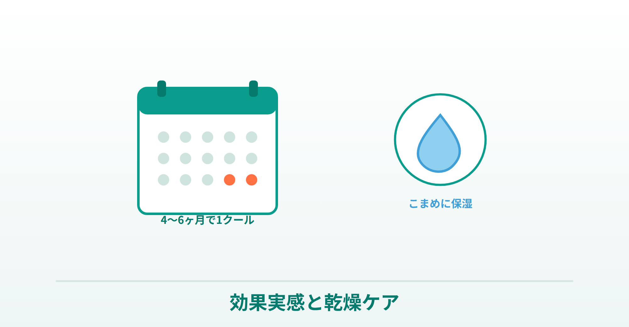 イソトロインの効果実感までの期間と乾燥ケアの説明画像