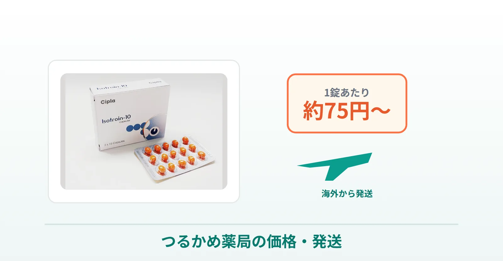 イソトロイン通販のつるかめ薬局の価格・発送の説明画像