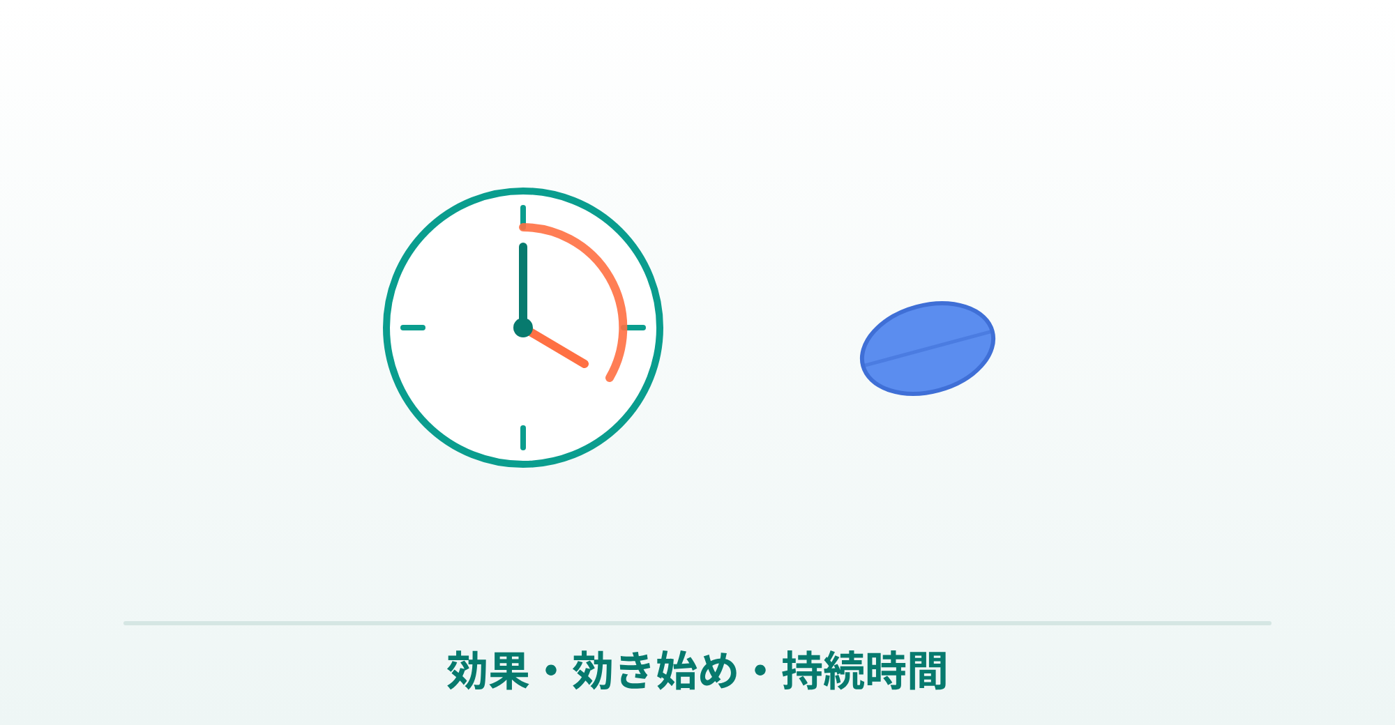 バイアグラの効果と効き始め・持続時間の説明画像