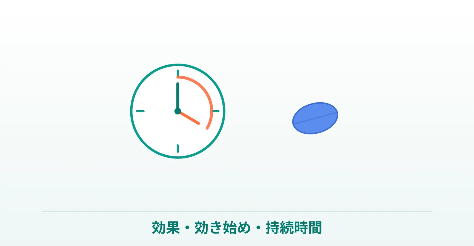 バイアグラの効果と効き始め・持続時間の説明画像